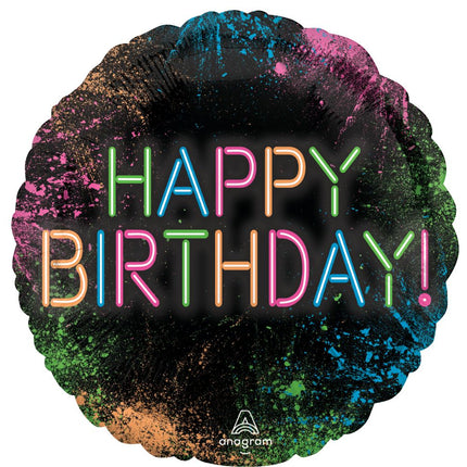 17" Happy Birthday Let's Glow Crazy Balloon