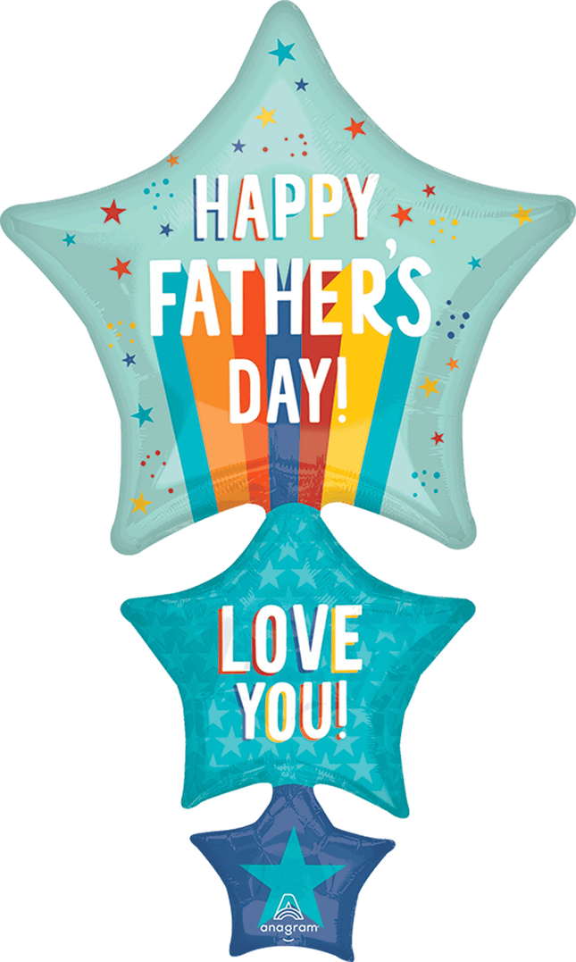 28" Father'S Day Playful Stripes & Stars Supershape
