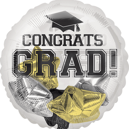 Insider Congrats Grad Black, Silver, Gold Stars