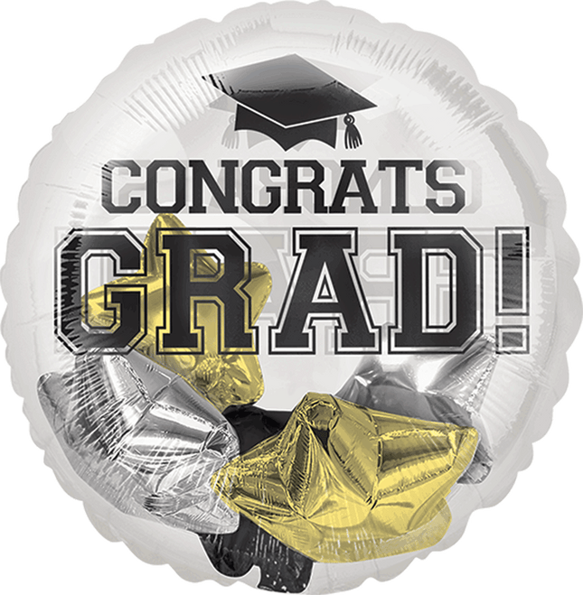 Insider Congrats Grad Black, Silver, Gold Stars