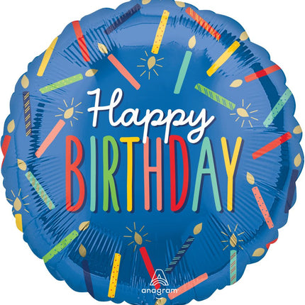 17" Happy Birthday Candles Balloon