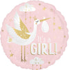 17" Satin Special Delivery Baby Girl Balloon