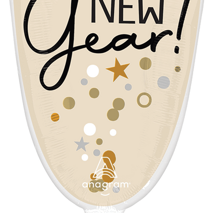 Supershape Bubbly New Year Glass