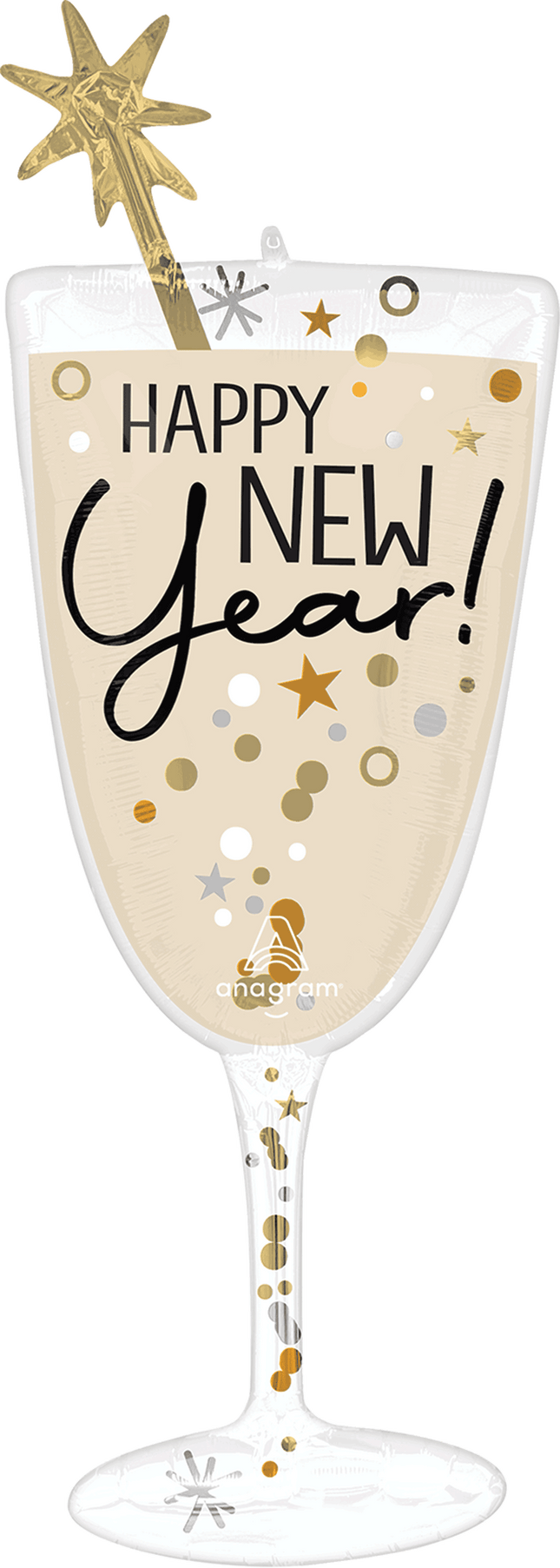 Supershape Bubbly New Year Glass