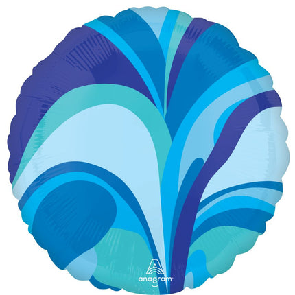 18" Vibrant Marble Blue Circle