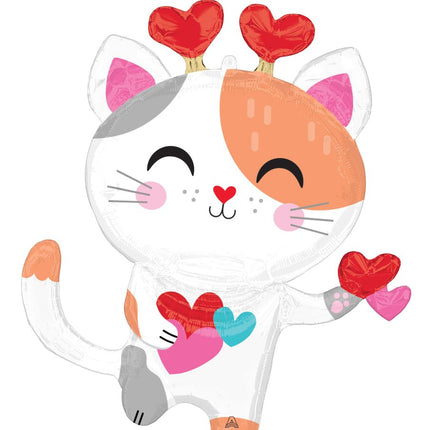 SuperShape Purr-Fect Valentine Kitty Balloon