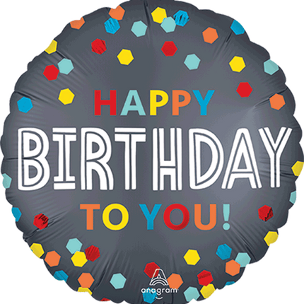 18" Satin Confetti Burst Birthday