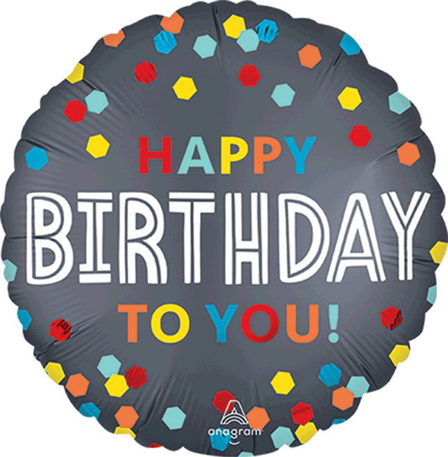 18" Satin Confetti Burst Birthday