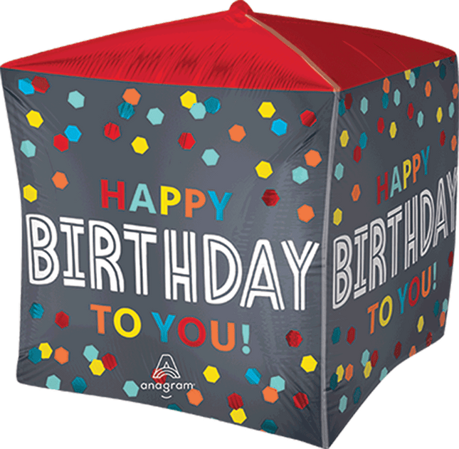 16" Cubez Met Satin Confetti Burst Birthday