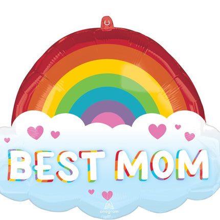 SuperShape Best Mom Brilliant Rainbow Balloon