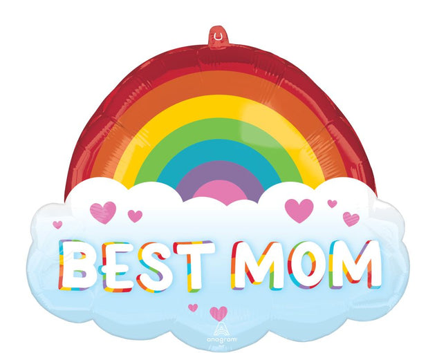 SuperShape Best Mom Brilliant Rainbow Balloon