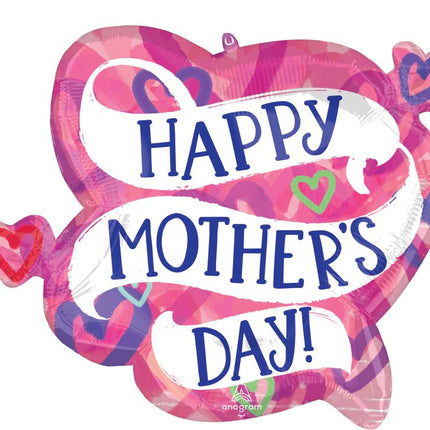 SuperShape Happy Mothers Day Layered Hearts Balloon