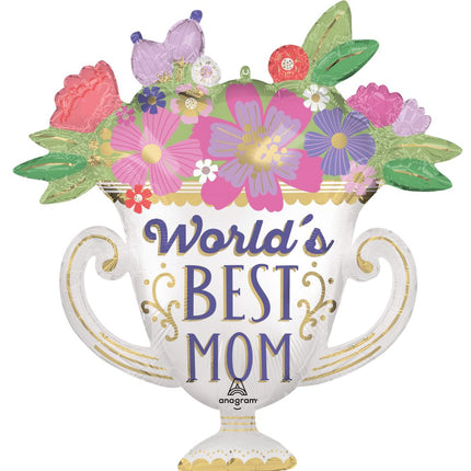 SuperShape Satin World's Best Mom Trophy Balloon