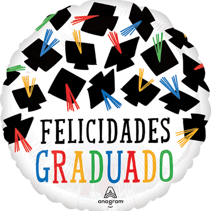 17" Hats Off Felicidades Graduado