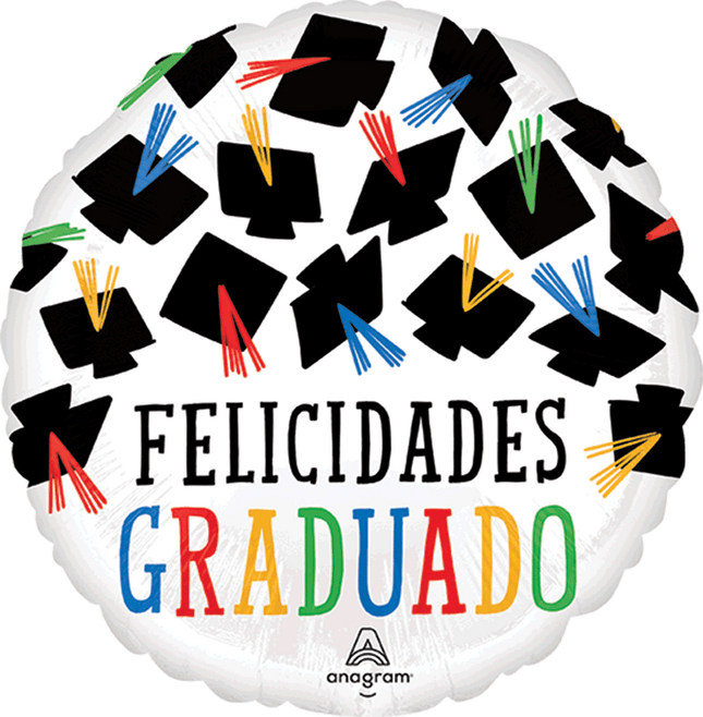 17" Hats Off Felicidades Graduado