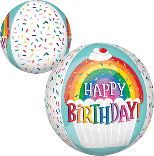 16" Orbz Rainbow Sprinkles Birthday