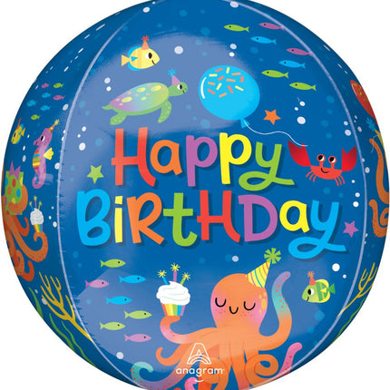 16" Orbz Cute Octopus Birthday Balloon