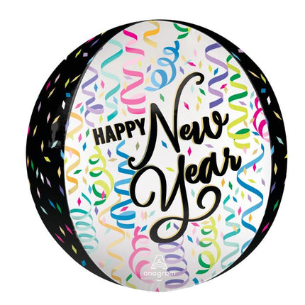 16" New Year Satin Confetti Cheer Orbz (Globo Orbz Año Nuevo Confeti Satinado) 40 cm