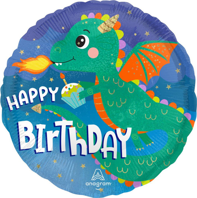 17" Standard Cute Dragon Birthday Balloon