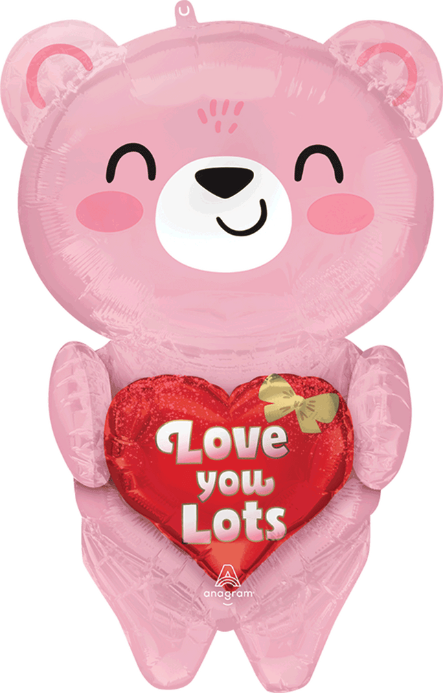 31" Blush Bear Hugs Multiballoon 3D