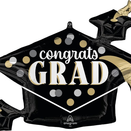 35" SuperShape Satin Timeless Polka Dots Congrats Grad Balloon