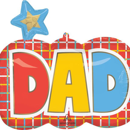 36" SuperShape Graphic Grids Dad Balloon