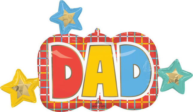 36" SuperShape Graphic Grids Dad Balloon
