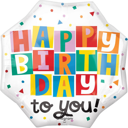 22" SuperShape Celebrate the Day Birthday Balloon