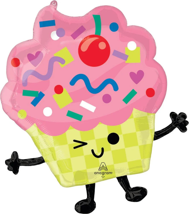 26" SuperShape Vibrant Cupcakes Birthday Balloon