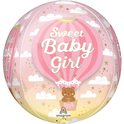 16" It's a Girl Pink Balloon Orbz