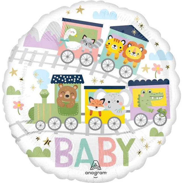 17" Standard All Aboard! Baby Balloon
