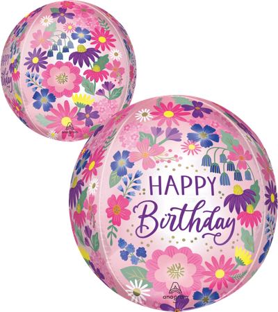 16” Garden Florals Birthday Orbz