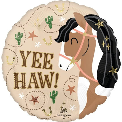 18" Yee Haw (Globo Metálico Vaquero Cumpleaños) 45 cm
