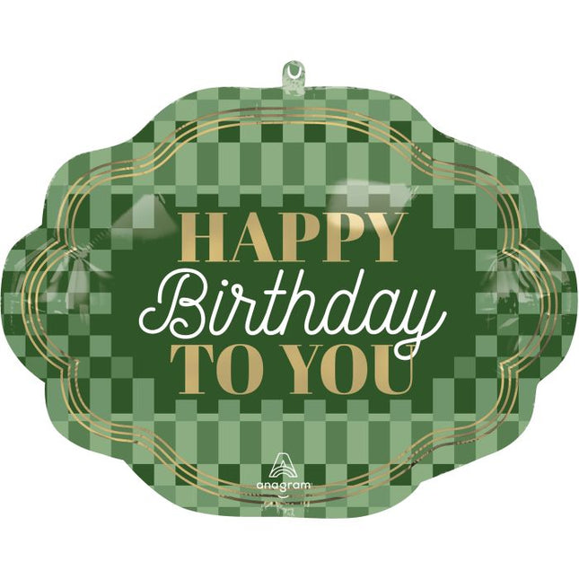 23" Stylish Sage Birthday (Globo Metálico Supershape Cumpleaños Verde Salvia) 58 cm
