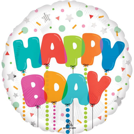 18" Standard Happy Balloon Bash Birthday Balloon