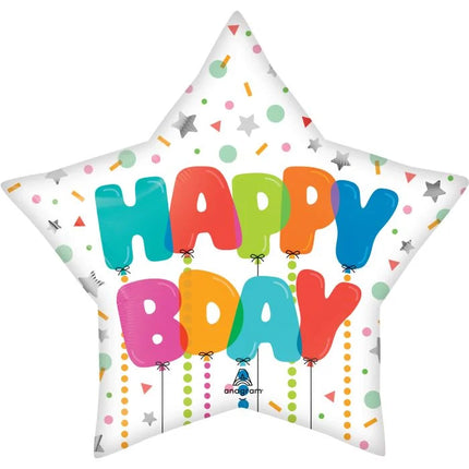 Supershape Happy Balloon Bash Birthday Balloon