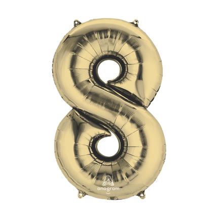 Numbers 34" White Gold 