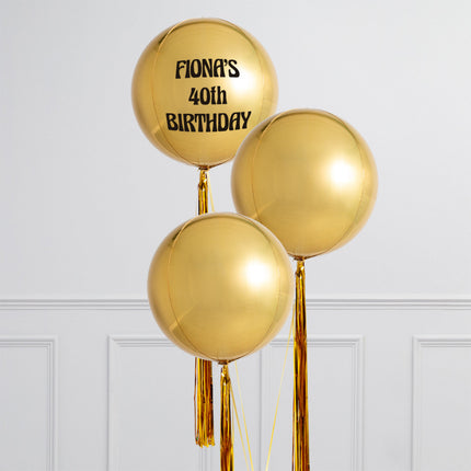 Trio of helium-filled orb balloons