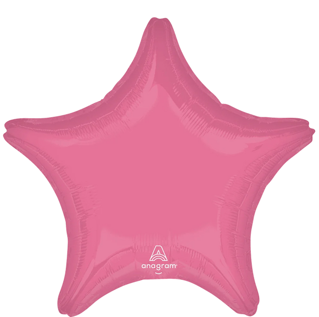 18” Vibrant Star Round Pink Foil