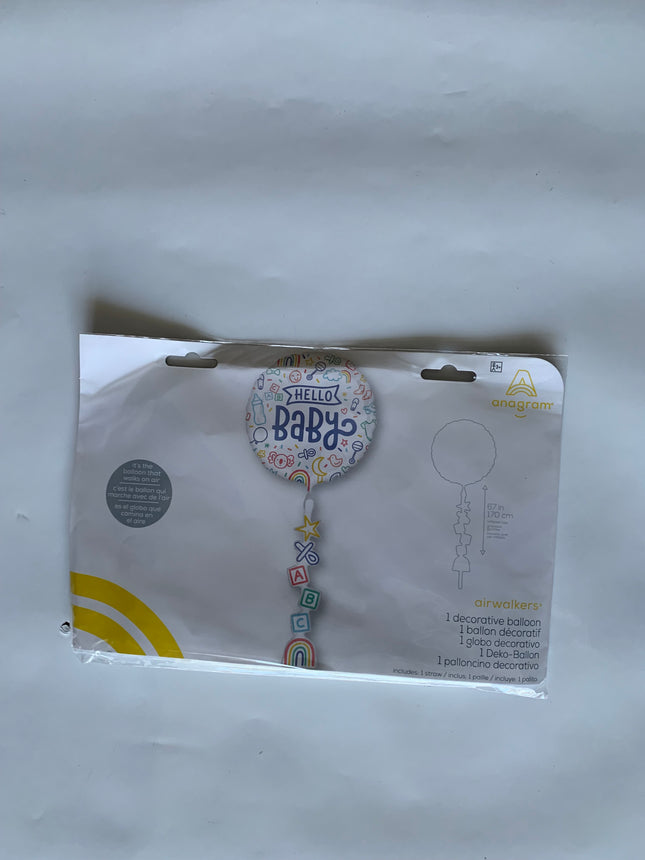 AirWalker Tail Sweet Baby Shapes Hello Baby Balloon