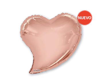 Solid Rose Gold Coquette Heart