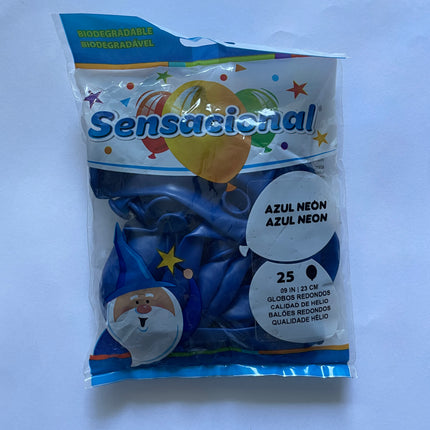 9" Azul Neón Sensacional 25pzas
