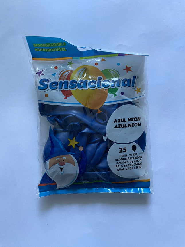 9" Azul Neón Sensacional 25pzas