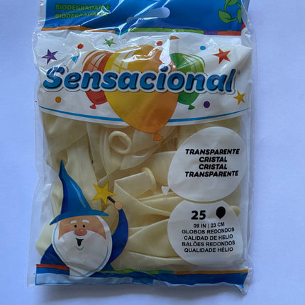 9" Transparente Cristal Sensacional 25pzas