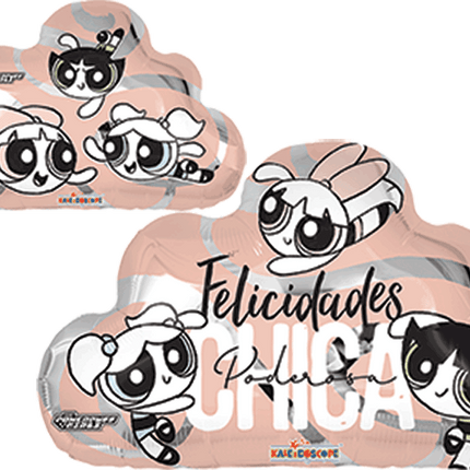 Globo Metálico 18" Chicas Superpoderosas Felicidades Nube Anagram | 45 cm