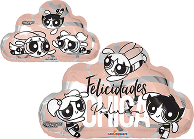 Globo Metálico 18" Chicas Superpoderosas Felicidades Nube Anagram | 45 cm