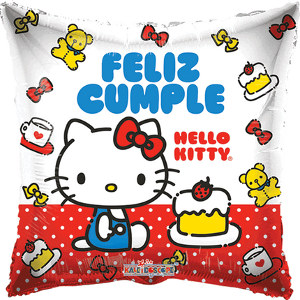 18" Hello Kitty Cumple Con Pastel