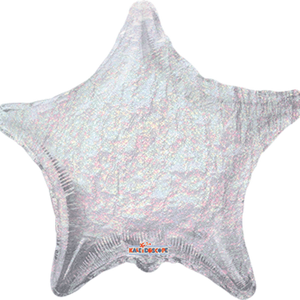 22" Globo Metálico Estrella Plata Holográfica 55 cm