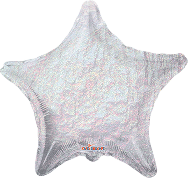 22" Globo Metálico Estrella Plata Holográfica 55 cm