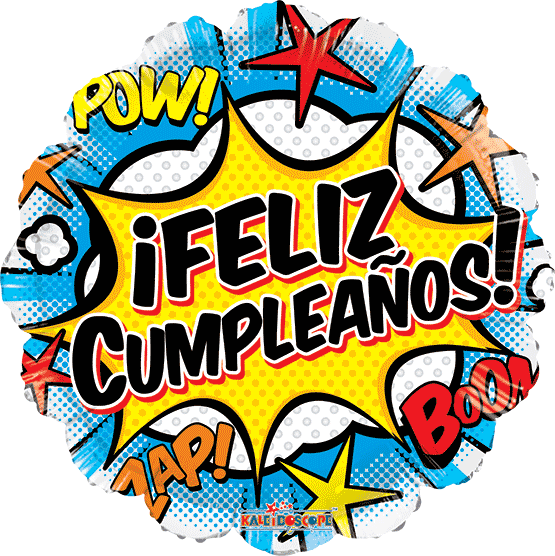 18" Globo Feliz Cumple Comic